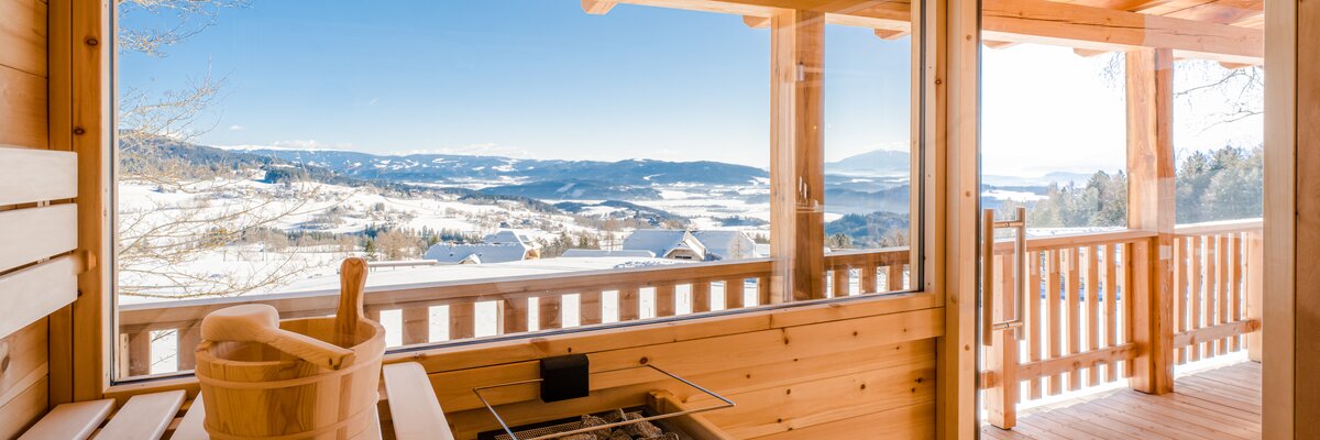 Sauna mit tollem Ausblick | © Urlaub am Bauernhof Kärnten / Michael Stabentheiner