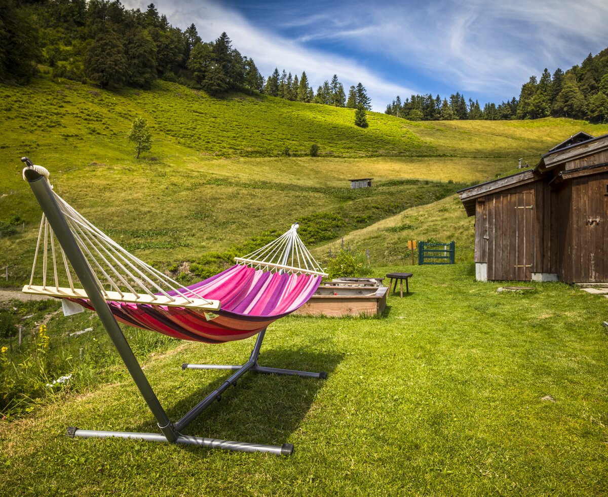 Hängematte auf der Hauserhütte in Hintersee, Salzburger Land | © Urlaub am Bauernhof Salzburger Land / Bernd Suppan