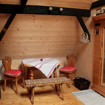 Recreation room with infrared sauna