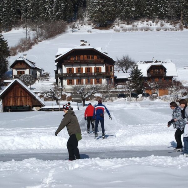 House Obergasser with ice skating slope