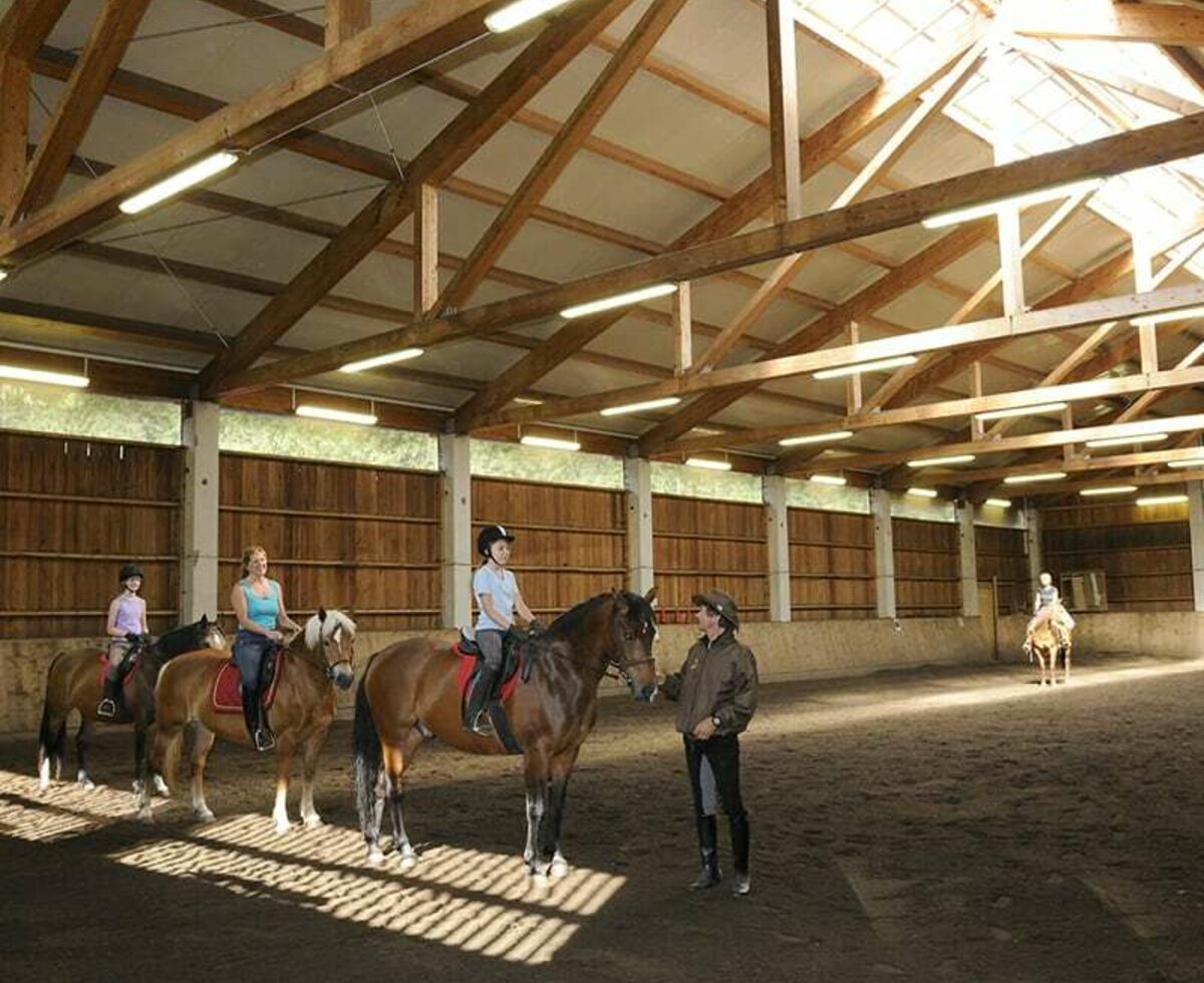 Indoor riding arena of Moserhof Estate