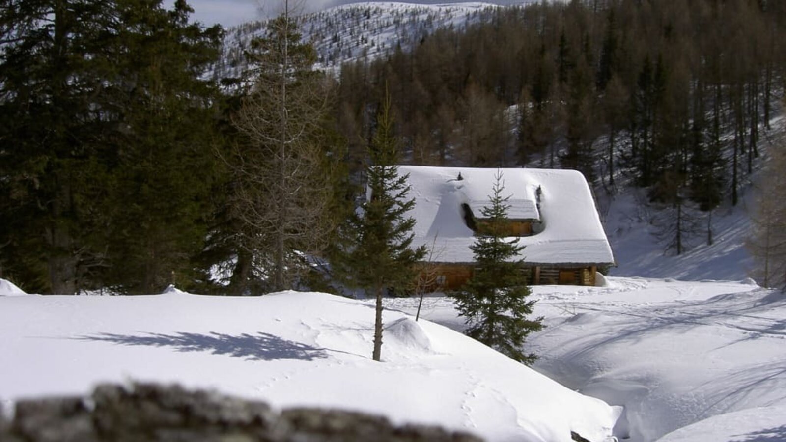 Leebhütte in the snow