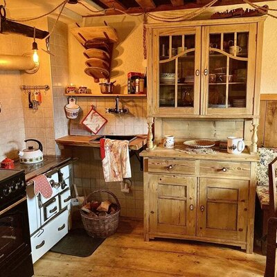 Kitchen@Almhütte Troadkasten Strobl