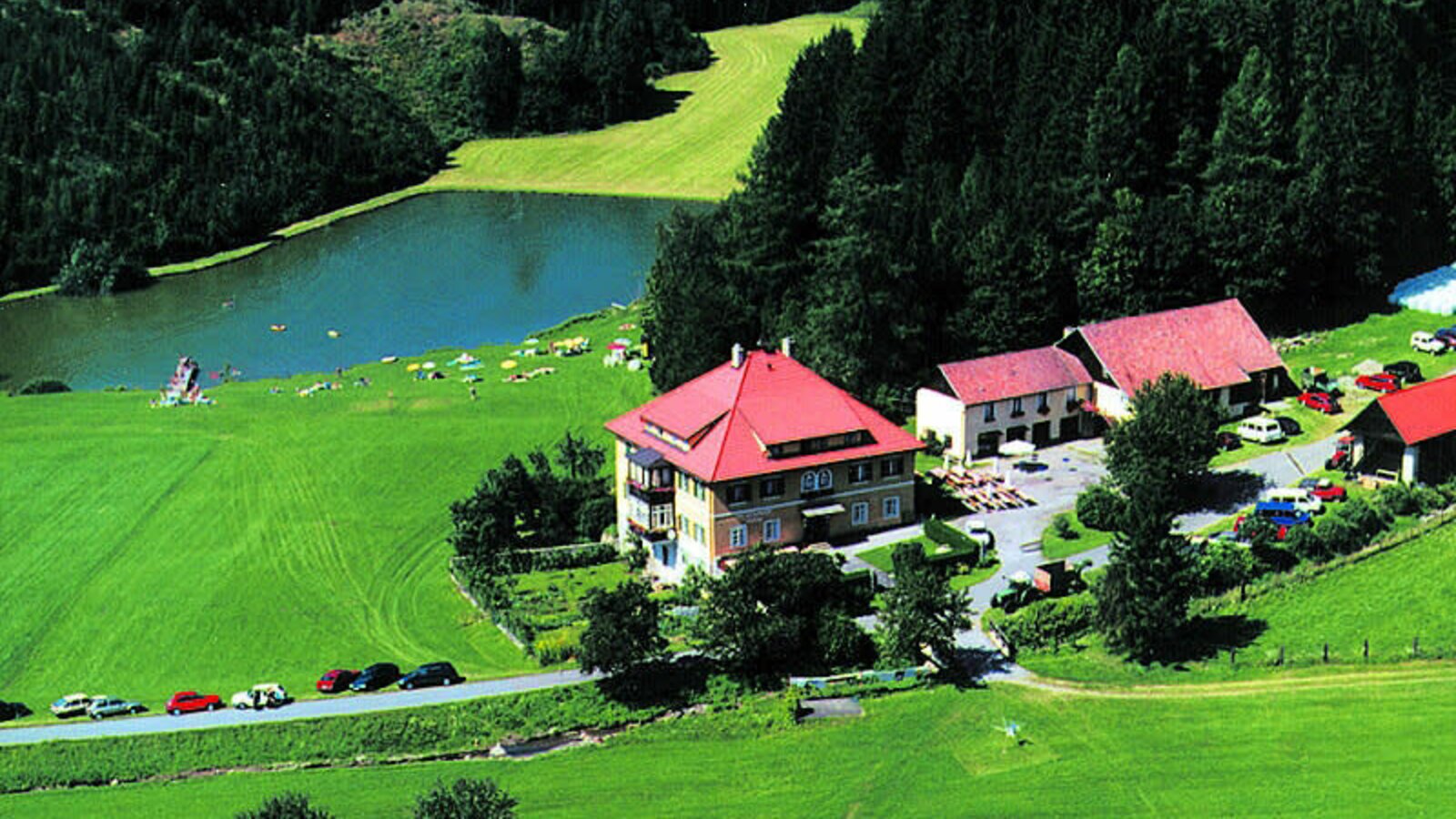 Aerial view of farm