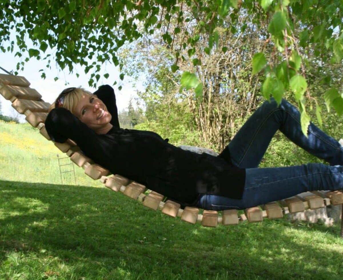 Alpine swing in the orchard