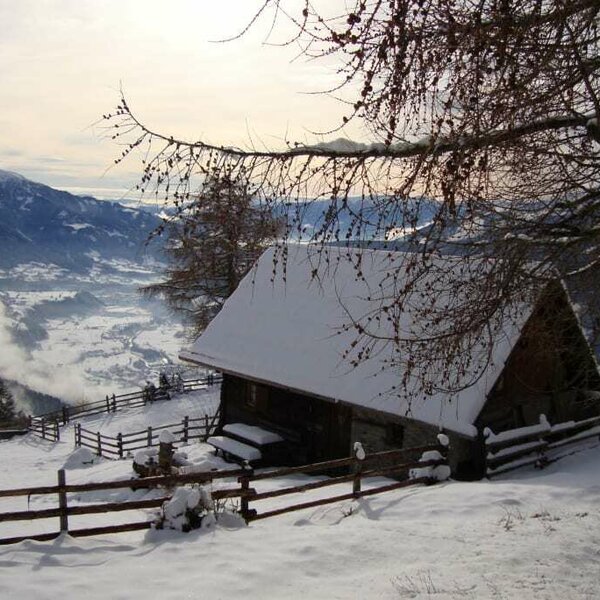 View of the Maltatal valley from the Maltaberg alpine cabin