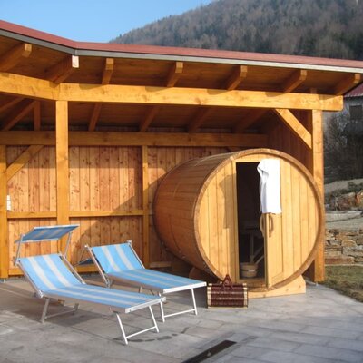 wood barrel sauna