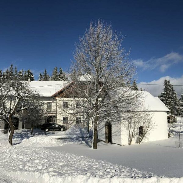 Exterior view of the apartment in winter