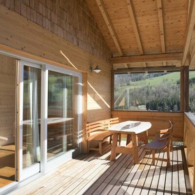 loggia Waldesche with a view of the countryside