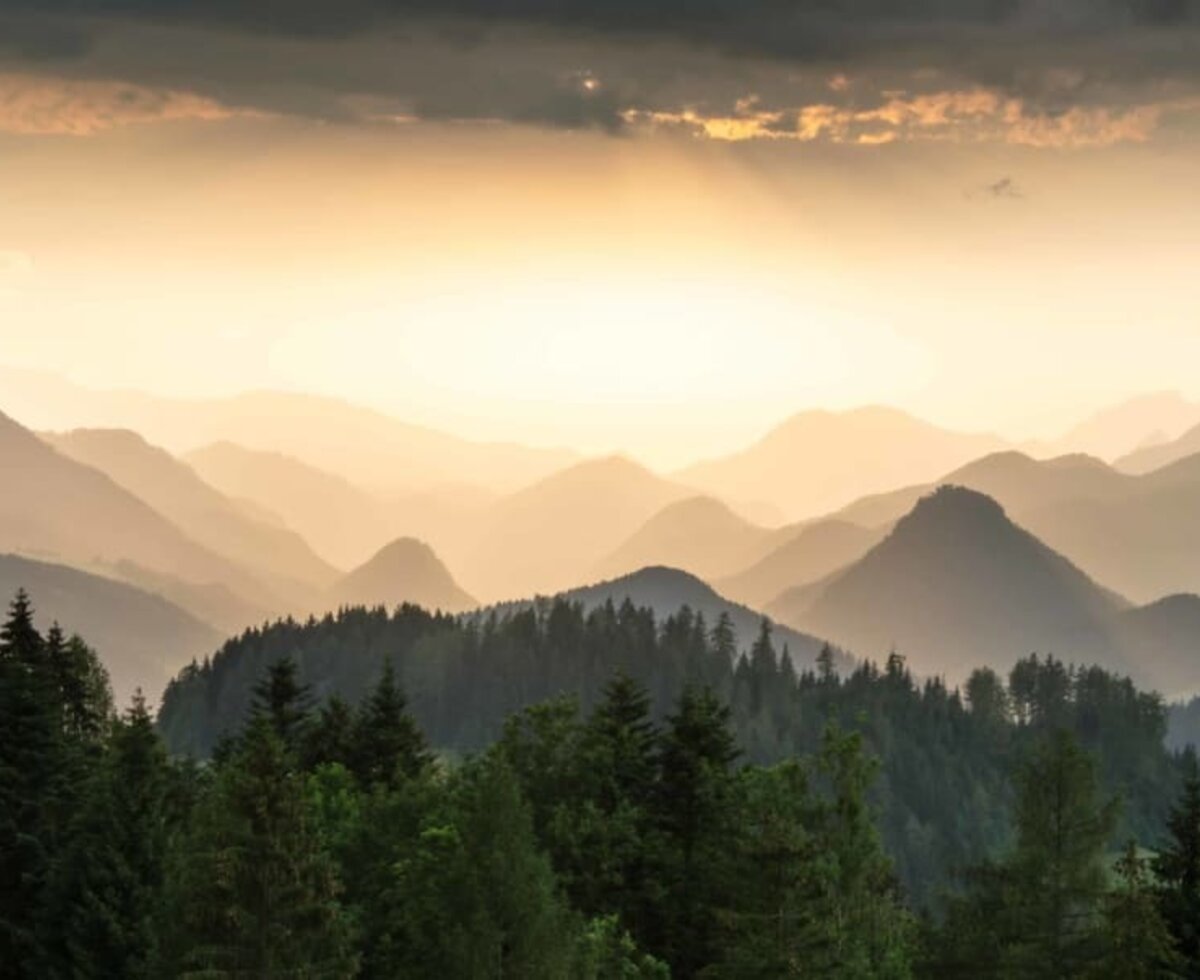 valley of windischgarsten in the evening