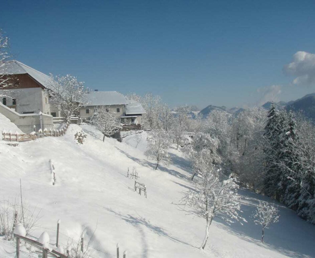 View of the farmyard in winter