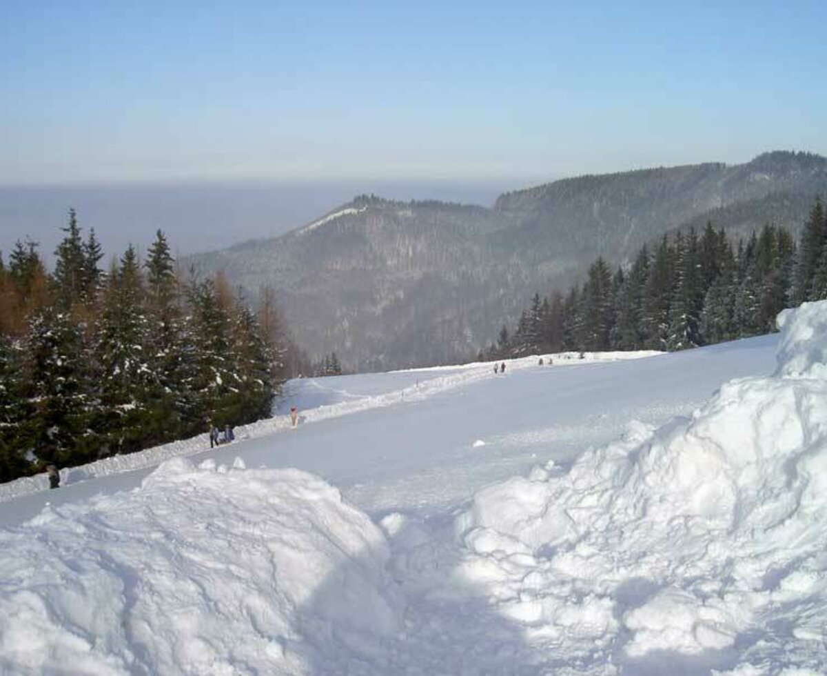 Winter walk on the mountain Hongar