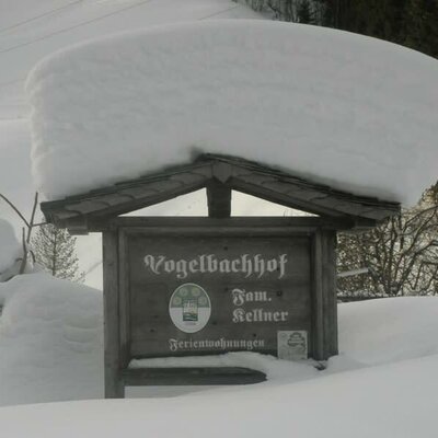 Wintery farm sign