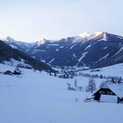 the farm with a view to the skiing area