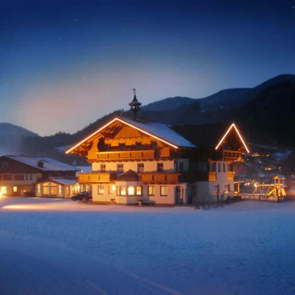 Farmhouse and country house in winter