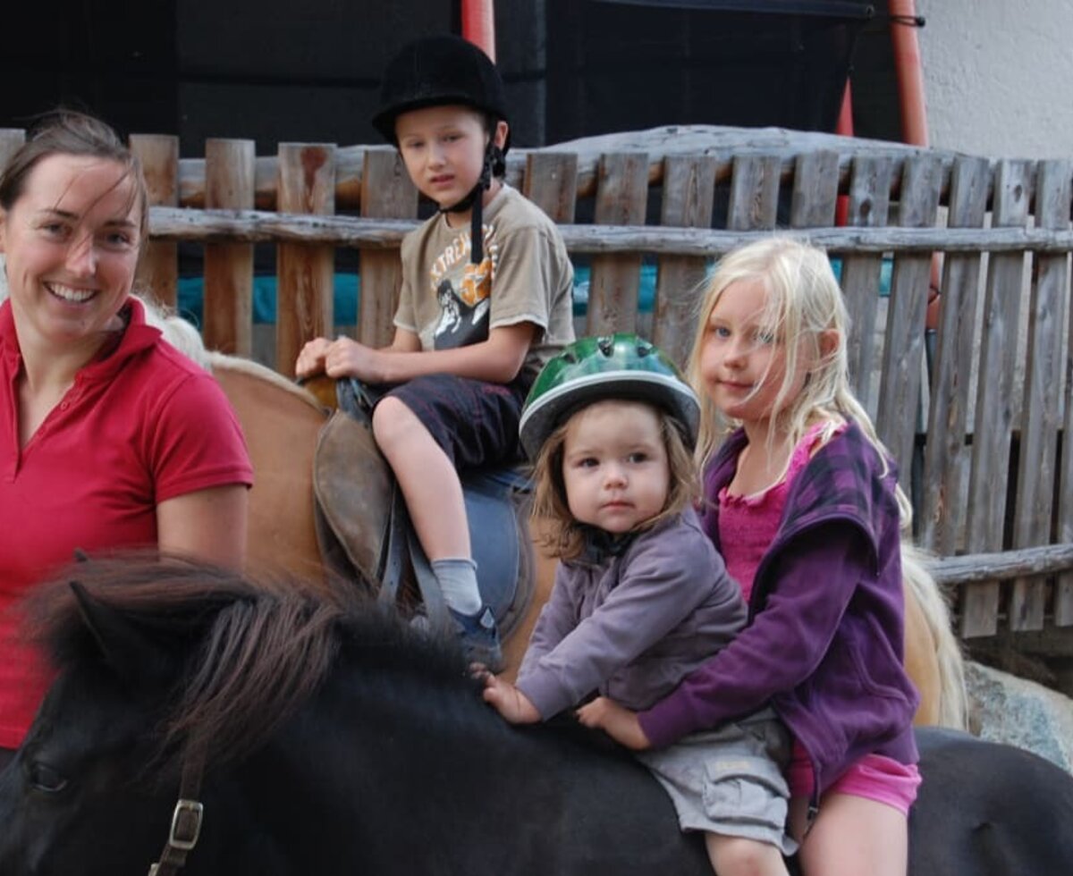 Children's pony rides on the farm