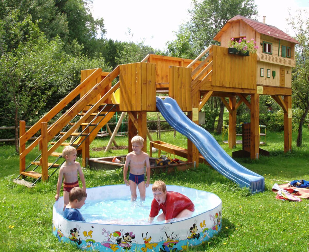 The children's playhouse, the focal point in the playground