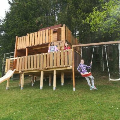 At our playground and tree house the children can play the whole day