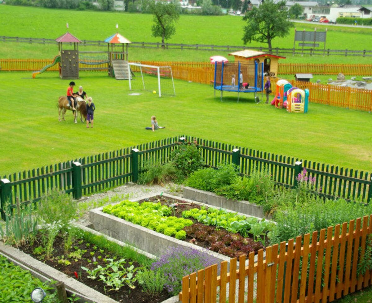 House garden with playground