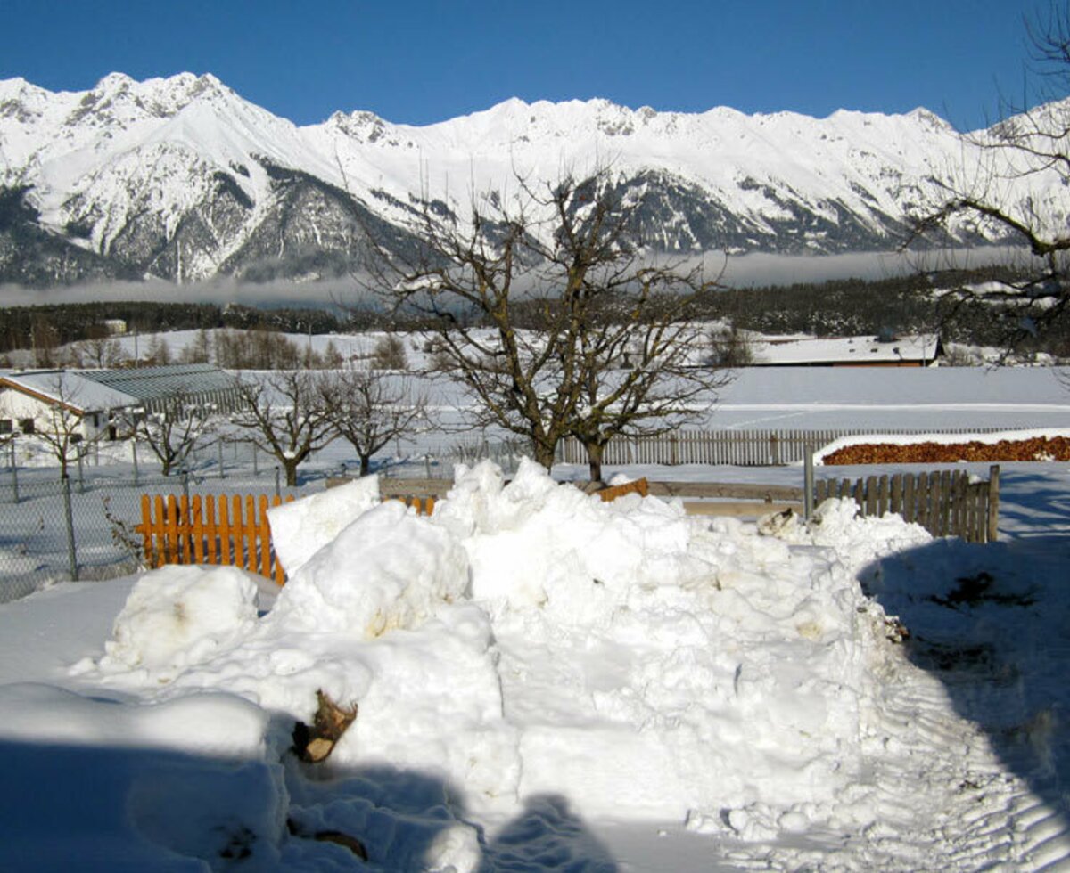 View of the Nordkette behind the house