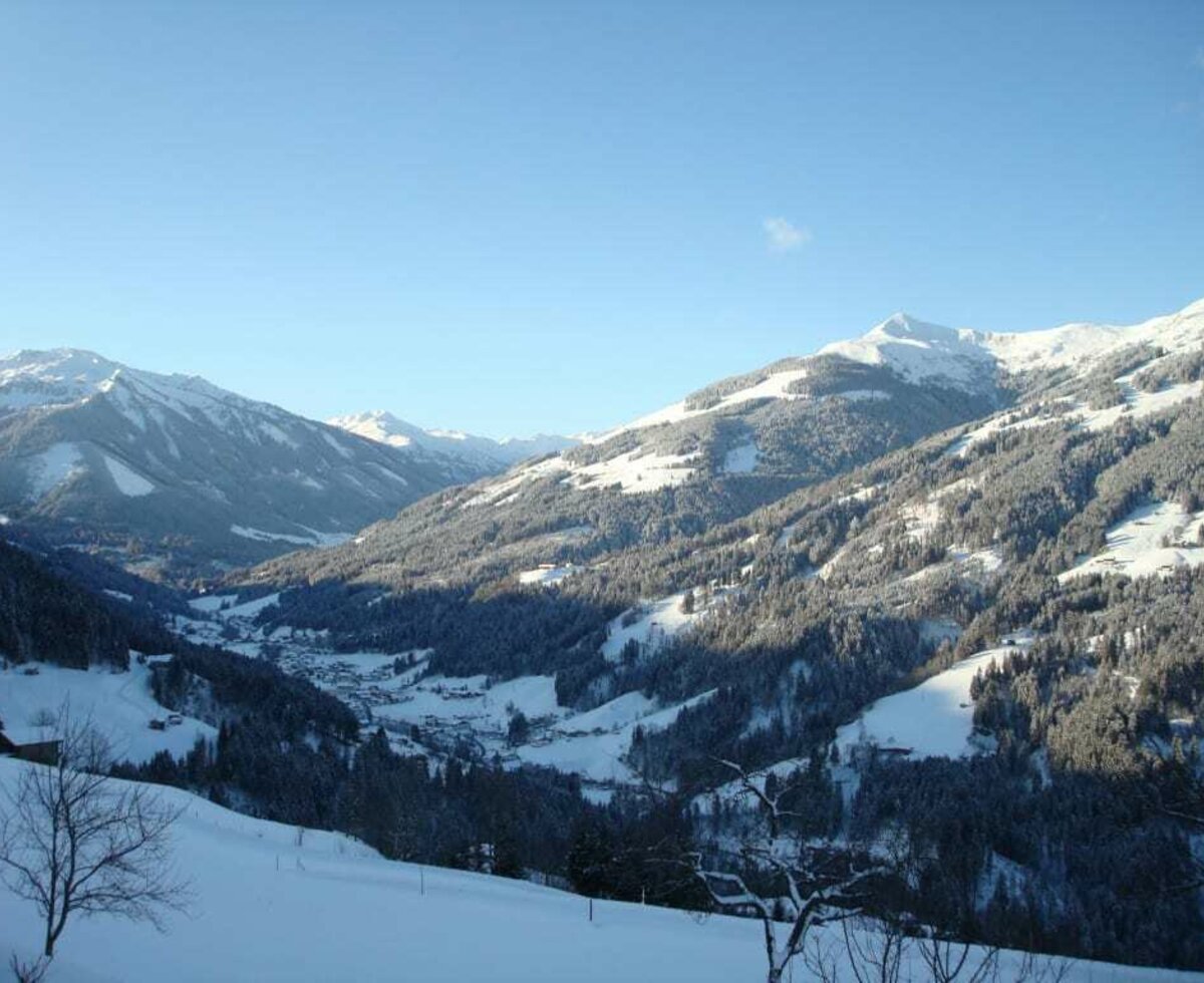 View of Kelchsau from the farm in winter