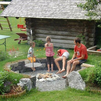 Our herb garden with BBQ area