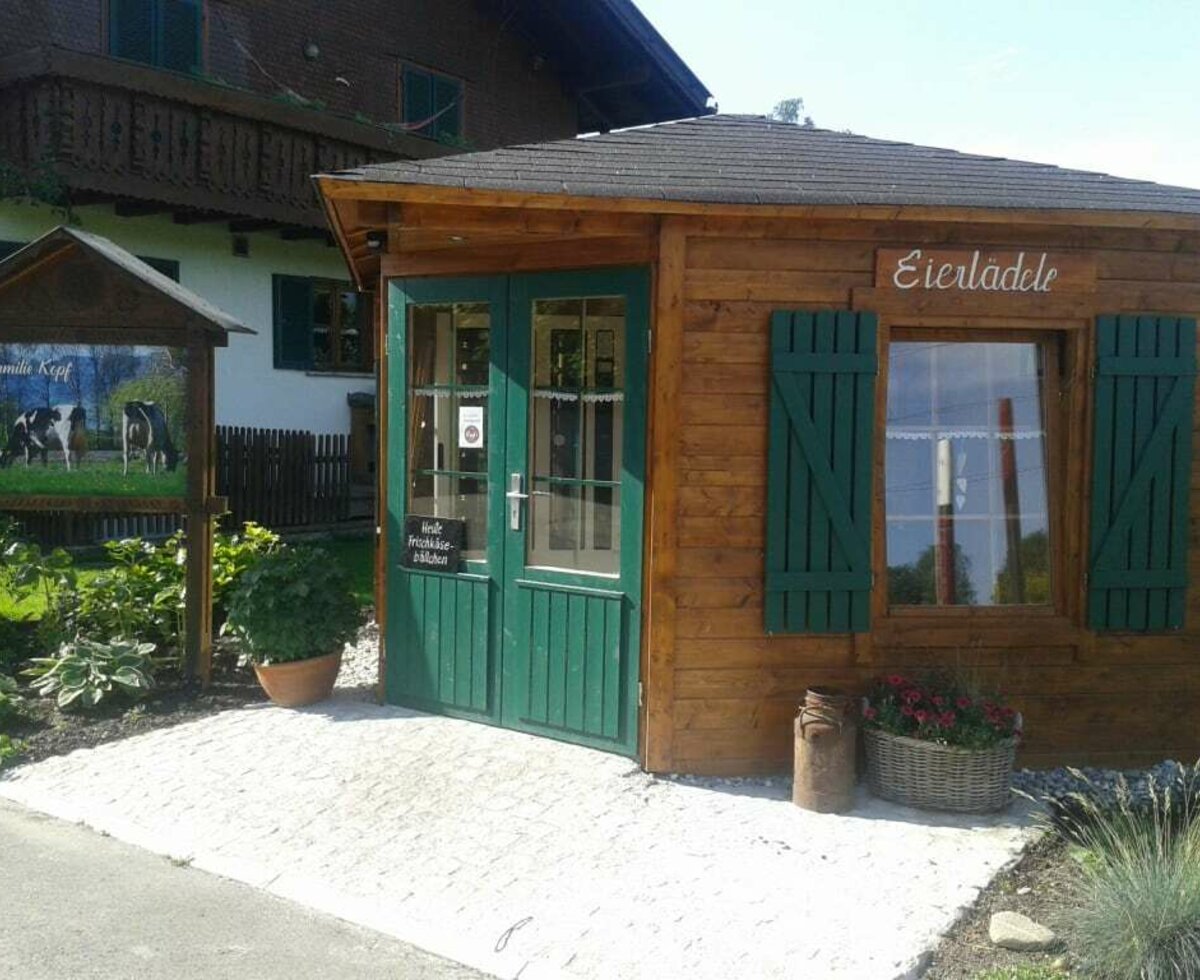 Our self-service shop at the Kopf holiday farm, where you can buy our farm produce.