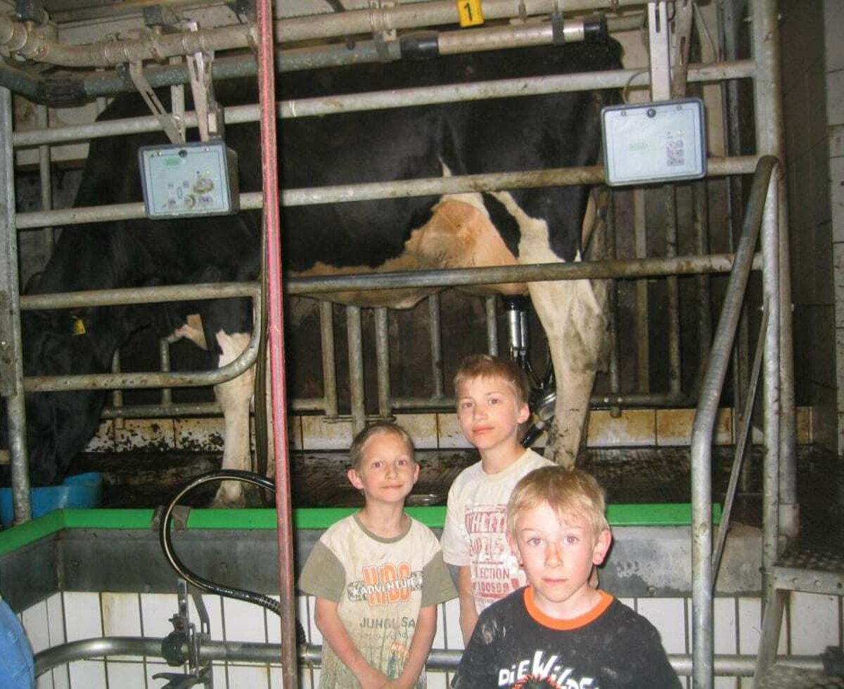 Children in the barn