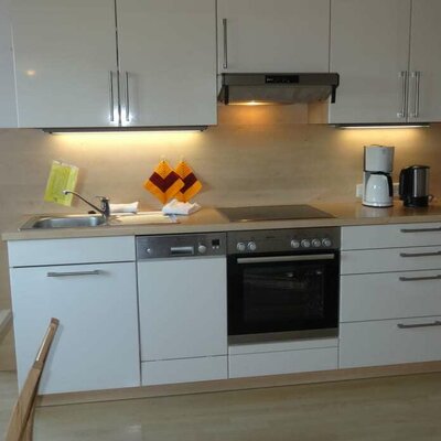 The cosy kitchen in the "Dreiländerblick" holiday flat.